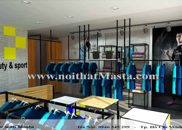 THIẾT KẾ NỘI THẤT SHOP THỜI TRANG THỂ THAO - CHỊ ÁNH - ĐÔNG ANH